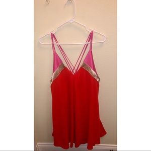 Lulu’s Bright on Coral/orange swing dress